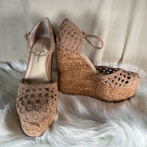 Jessica Simpson Tan Wedge Sandals